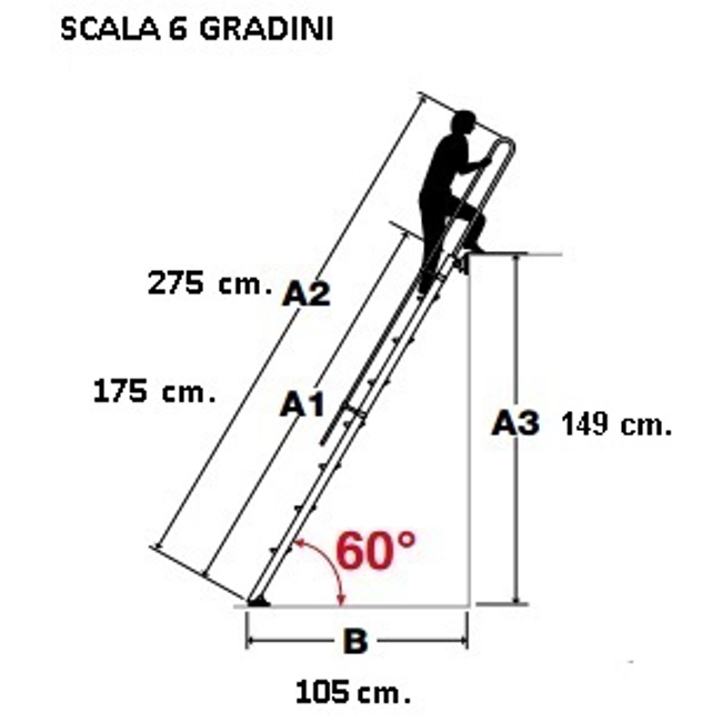 Vendita online Scala da appoggio 6 gradini S15/21